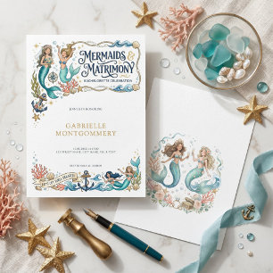 Convite Sereias e Matrimônio Festa de Despedida de Solteir