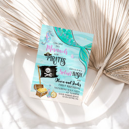 Convite Sereias e Piratas Aniversário