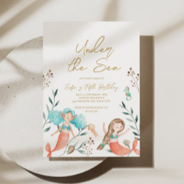 Convite Sereias Fofas Debaixo do Mar