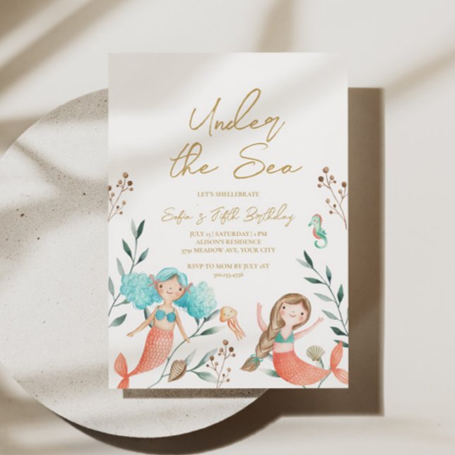 Convite Sereias Fofas Debaixo do Mar (Criador carregado)