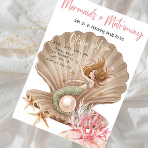 Convite Sereias + Matrimônio Festa de Noivado da Noiva