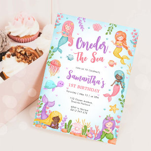 Convite Sereiazinha Debaixo Do Mar Aniversário de 1 Ano