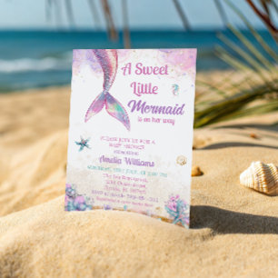 Convite Sereiazinha Doce Oceano Pastel Menina