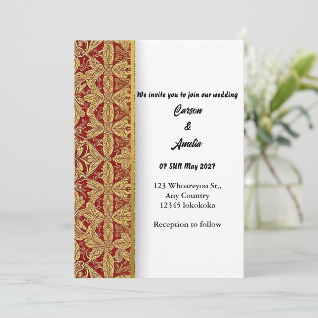 Convite "Serenading Love in each Detail" (Em pé/Frente)