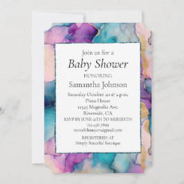 Convite Serendipity Crystal Aqua Blue Chá de fraldas