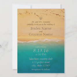Convite Serene Beach e Blue Ocean Invitation
