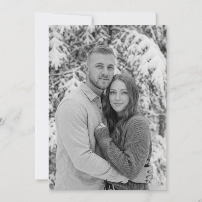 Convite Serene Gray Winter Photo (Frente)