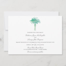 Convite Serene Palm Tree Watercolor | Casamento