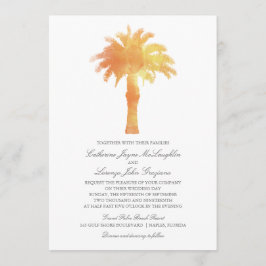 Convite Serene Palm Tree Watercolor | Casamento