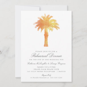 Convite Serene Palm Tree Watercolor   Ensaio De Casamento