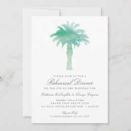 Convite Serene Palm Tree Watercolor | Ensaio De Casamento