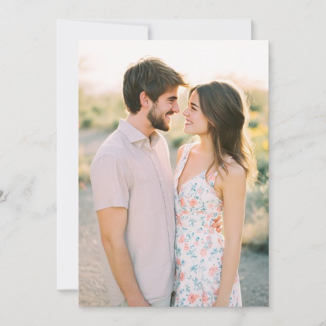 Convite Serene Pastel Floral Photo (Frente)