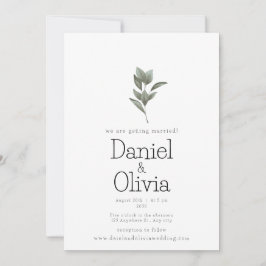 Convite Serene Simplicity: Casamento Floral Branco e Verde