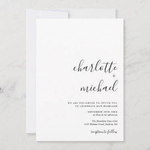 Convite SERENIDADE Roteiro Minimalista Moderno Casamento