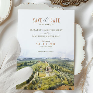 Convite Serenidade Toscana - Salve a Data Campo Italiano