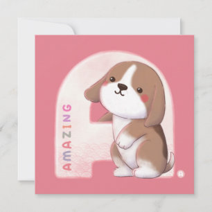 Convite Série Alfabeto: "A" Ilustração Incrível do Beagle