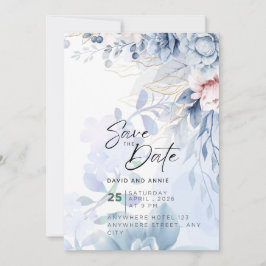 Convite Série Casamento Elegância Azul