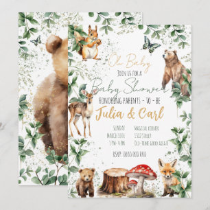 Convite Série de chá de bebê Woodland 01