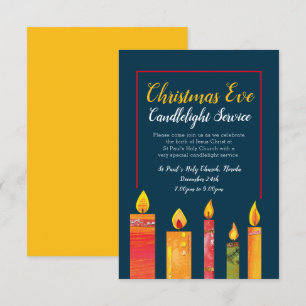 Convite Serviço à luz de velas de Natal, arte de cinco v