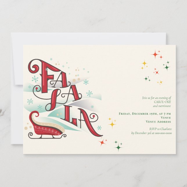 Convite Serviço de Caróis da Igreja no Natal da Família Ka (Frente)