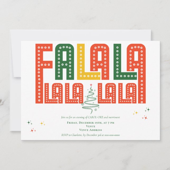 Convite Serviço de Carols da Igreja Karaoke de Natal Famil (Frente)