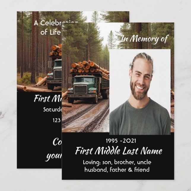 Convite Serviço de Celebração da Vida do Motorista de Cami (Frente/Verso)