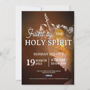 Convite Serviço de Domingo da Igreja - Design de Folheto P