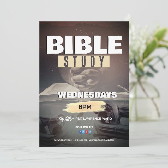 Convite Serviço de Domingo da Igreja - Design de Folheto P (Em pé/Frente)