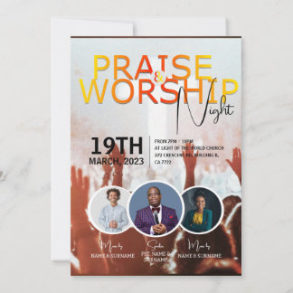 Convite Serviço de Domingo da Igreja - Design de Folheto P