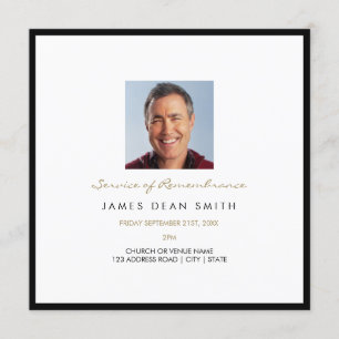 Convite Serviço de Memória do Funeral Fotográfico Memorial