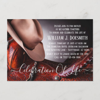 Convite Serviço de Memória Funeral do Hat Saddle