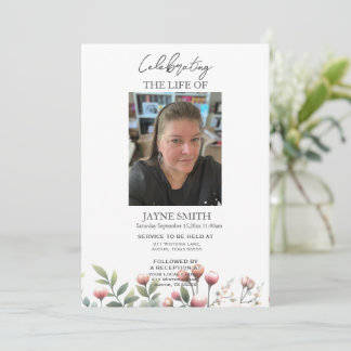 Convite Serviço de memorial botânico moderno e-vite