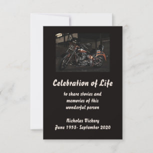 Convite Serviço de Memorial Convidar Pessoa para Biker