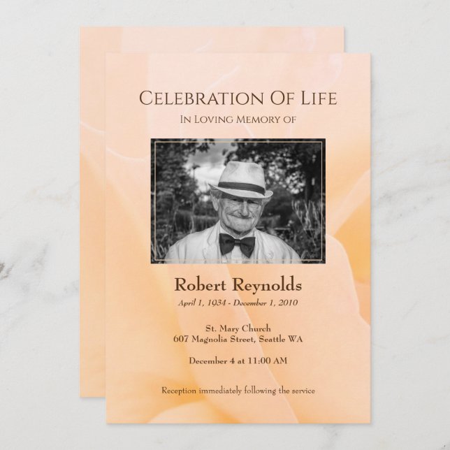 Convite Serviço de Memorial de Fotografias Personalizado F (Frente/Verso)