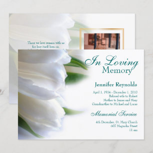 Convite Serviço Funerário Memorial de Foto Elegante Emoldu