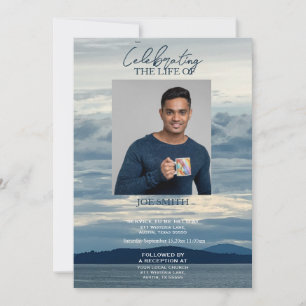 Convite Serviço funerário memorial moderno à beira da prai