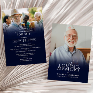 Convite Serviço Funerário/Memorial Moderno e Elegante com 