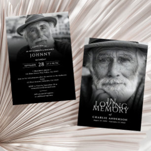 Convite Serviço Funerário/Memorial Moderno e Elegante com 