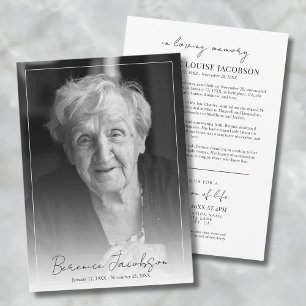 Convite Serviço Funerário Simples e Elegante de Memória