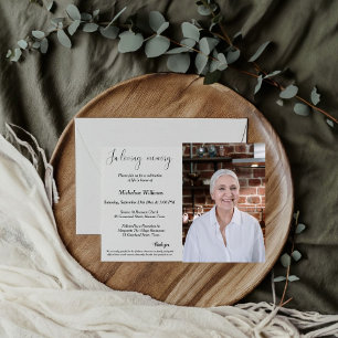 Convite Serviço Memorial, Celebração Funeral da Vida