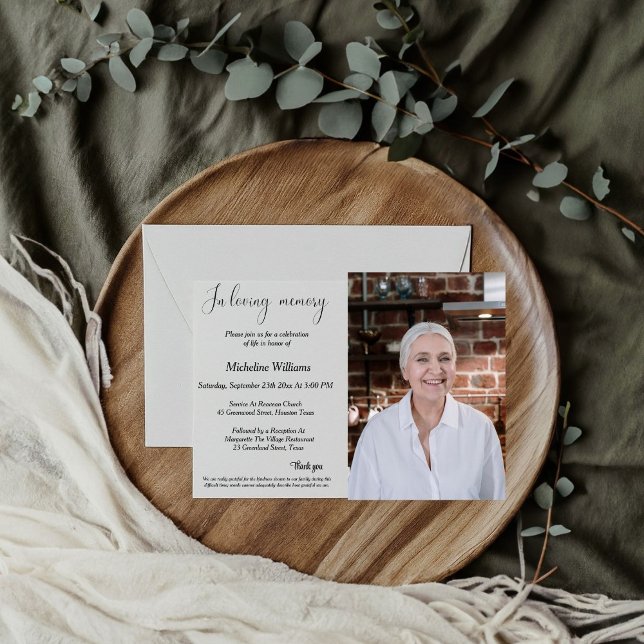 Convite Serviço Memorial, Celebração Funeral da Vida (Criador carregado)