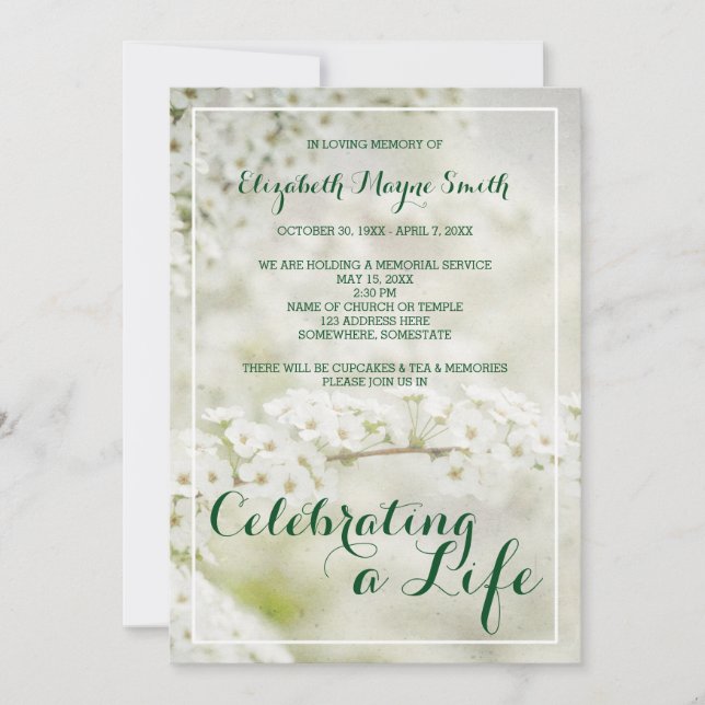 Convite Serviço Memorial Celebrando a Respiração de um Beb (Frente)