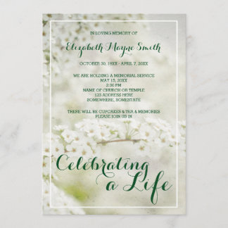 Convite Serviço Memorial Celebrando a Respiração de um Beb