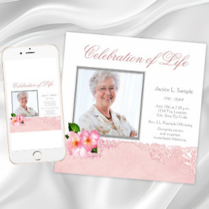 Convite Serviço Memorial com Foto da Mulher