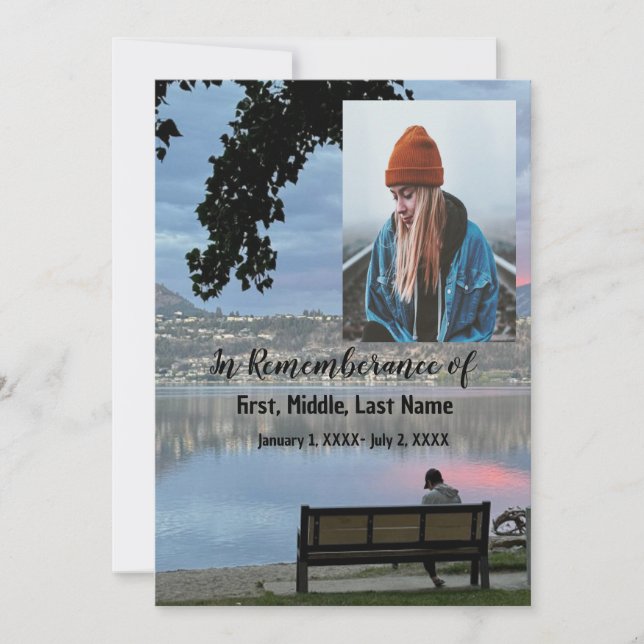 Convite Serviço Memorial Conite Park Bench Lake Mounties (Frente)