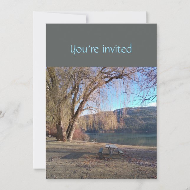 Convite Serviço Memorial Convidar Belo Lago Beach (Frente)