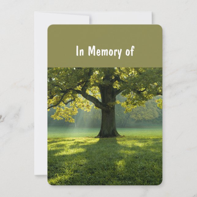 Convite Serviço Memorial Convidar Linda Leitura de Árvore  (Frente)