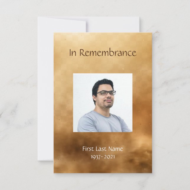 Convite Serviço Memorial Convidar Masculina (Frente)