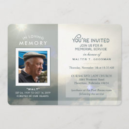 Convite Serviço Memorial Convidar Nuvens Pacíficas Branco 