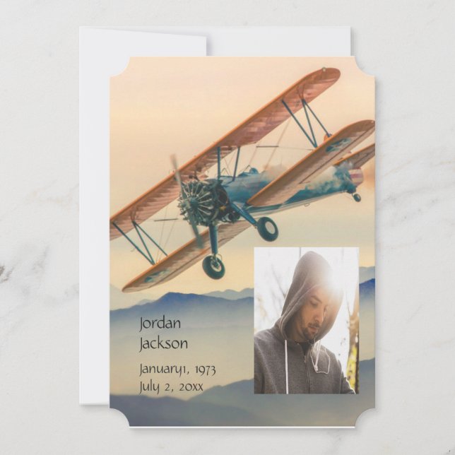 Convite Serviço Memorial Convidar Nuvens Trovoando Céu (Frente)